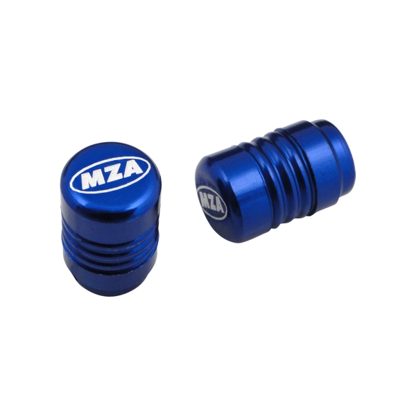 2x Ventilkappen - Alu blau eloxiert - MZA-Design-Kappe, inkl. O-Ringen