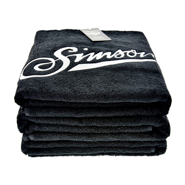 Badehandtuch, schwarz, Größe: 150 x 100cm, Motiv: SIMSON - 100% Baumwolle