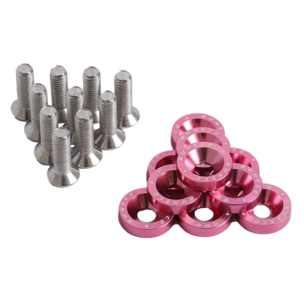 SET Aluminium Schrauben und Unterlegscheiben pink eloxiert