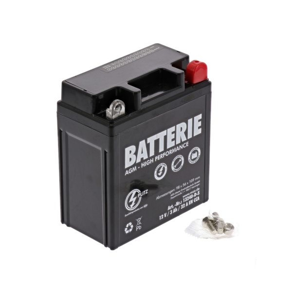 AGM-Batterie - 12V 3,0 Ah z.B. für KR51, Umrüstsatz 12V-VAPE