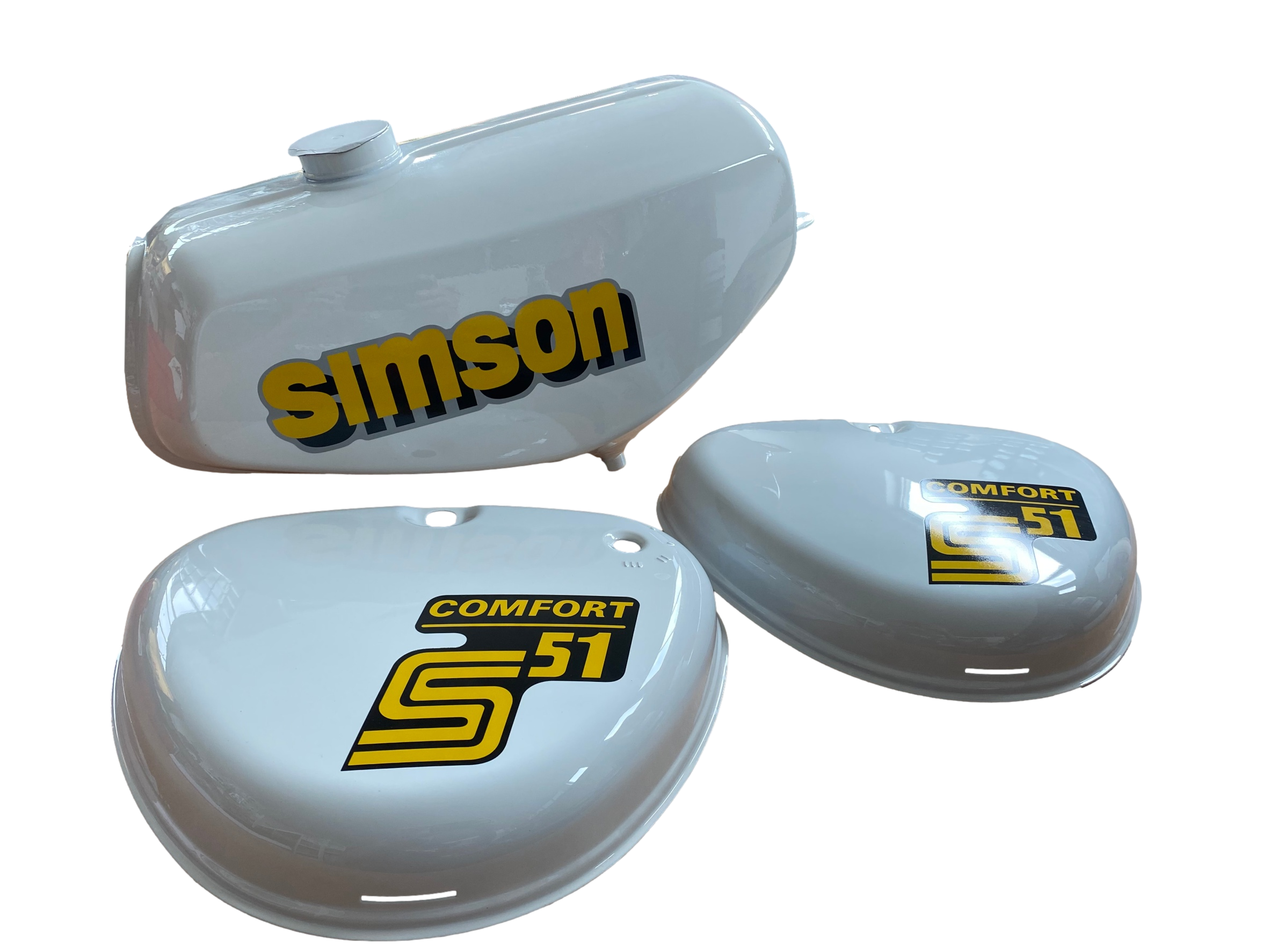 Benzintank mit Deckelsatz Simson S51 Weiß - JMPB Teile