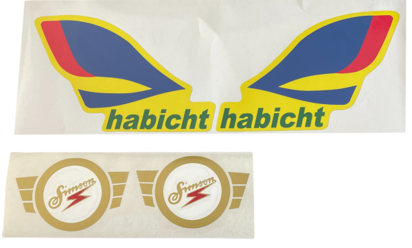 Klebefolien-Set - für Habicht SR4-4 - 2x Tankaufkleber + 2x Rahmenaufkleber
