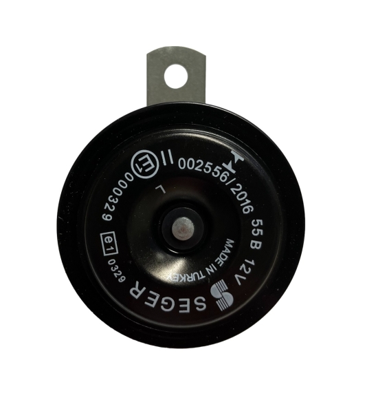 Hupe, Signalhorn - 108 db(A) - schwarz 12 Volt, 350-420Hz, ca. Ø76mm - Halter: 52mm