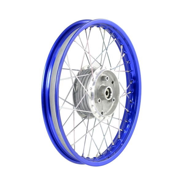 SIMSON Speichenrad 1,60x16 Zoll Alufelge, blau eloxiert und poliert + Edelstahlspeichen