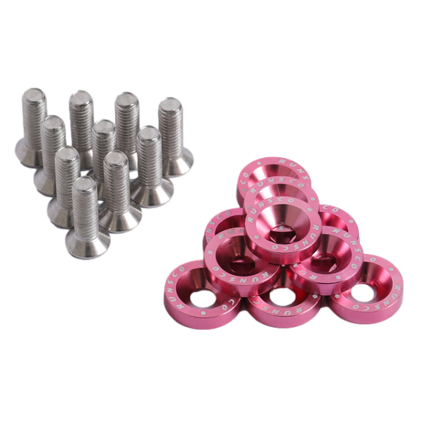 SET Aluminium Schrauben und Unterlegscheiben pink eloxiert