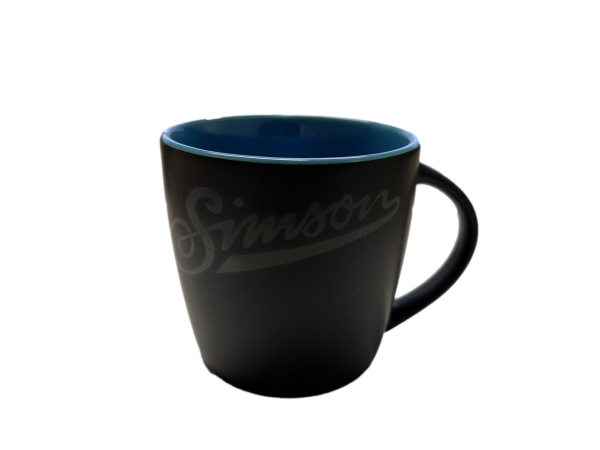 Tasse, Farbe: matt schwarz, blau - Motiv: "SIMSON"