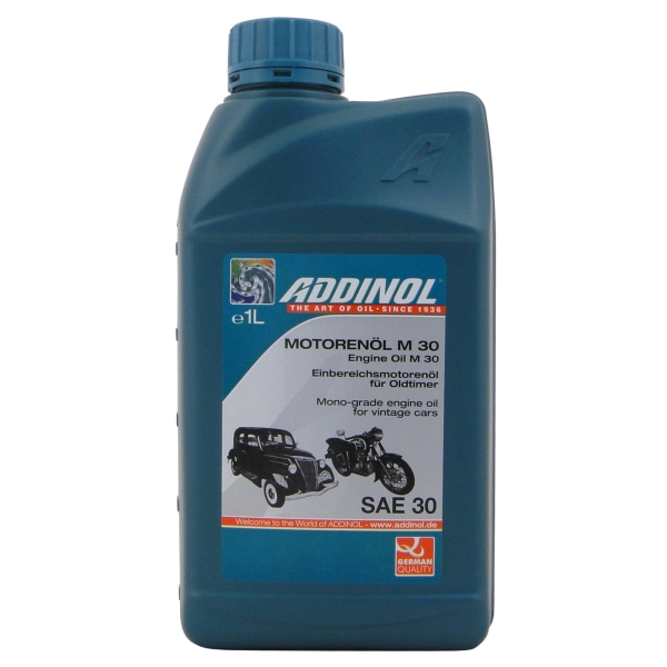 ADDINOL M30 Oldtimer-Motorenöl - SAE 30 - mineralisch, 1 L Dose - Einbereichsöl