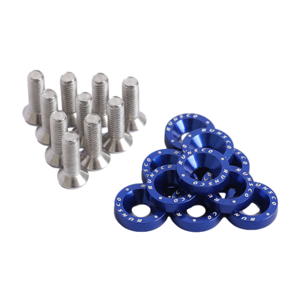 Paarpreis M5x15 ALU Verkleidungs-Schrauben für Scheibe blau eloxiert